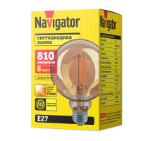 Светодиодная (LED) лампа Navigator NLL-F-G95-8-230-2.7K-E27-GD 8 Вт Шар (80540) Теплый белый свет