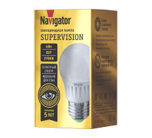 Светодиодная (LED) лампа Navigator NLL-G45-6-230-2.7K-E27-FR-SV 6 Вт Шар (80542) Теплый белый свет