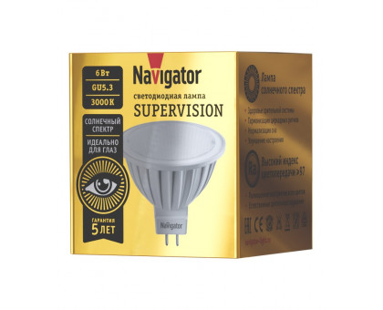 Светодиодная (LED) лампа Navigator NLL-MR16-6-230-3K-GU5.3-FR-SV 6 Вт Рефлектор (80551) Теплый белый свет