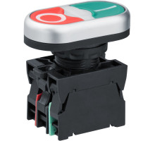 Кнопка управления I-0 Navigator NBI-B-03 Красный/Зеленый NO+NC (82810) Возвратная