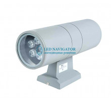 Накладной фасадный светодиодный (LED) светильник Jazzway PWL26090/30D 2x5w 6500K GR IP65 (1018601B) Серый