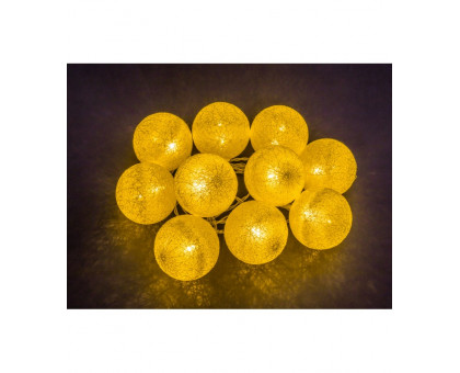 Светодиодная (LED) гирлянда Золотые шарики Navigator NGF-D010-10WW-2AA Теплый белый свет IP20 (14048) 1.8 м. на батарейках