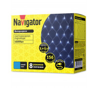 Светодиодная (LED) гирлянда Сеть Navigator NGF-N01-156B-12-1.5x1.5m-230-TR-IP20 Синий свет IP20 (61848) 1,5 х 1,5 м.