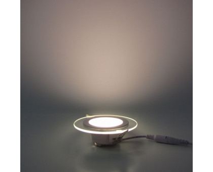 Круглый встраиваемый (LED) светильник даунлайт 110мм ICLED IC-RW D100 6Вт 3000К IP20 (51948) Белый со стеклом