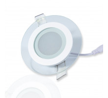 Круглый встраиваемый (LED) светильник даунлайт 110мм ICLED IC-RW D100 6Вт 3000К IP20 (51948) Белый со стеклом
