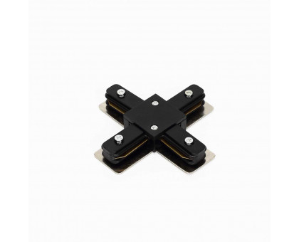 Коннектор X-образный однофазный ICLED 2L NX16 106х106х18 мм (55528) Чёрный
