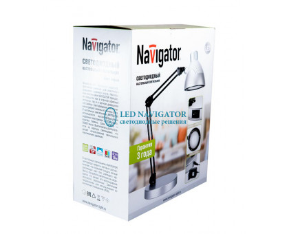 Настольная светодиодная (LED) лампа Navigator NDF-D002-5W-4K-S-LED 5Вт 4000K Дневной белый свет (94637) Серебро