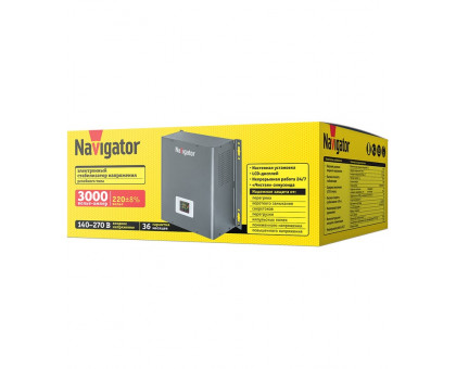 Настенный стабилизатор напряжение Navigator NVR-RW1-3000 220В 3000 Вт (61778) с функцией байпас