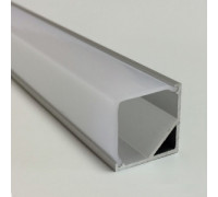 Угловой алюминиевый профиль VIASVET 2000х16х16 мм аннодированный серебрянный (SP281) квадратный однорядный