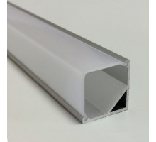 Угловой алюминиевый профиль VIASVET 2000х16х16 мм аннодированный серебрянный (SP281) квадратный однорядный