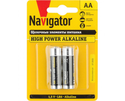 Щелочная батарейка Navigator NBT-NE-LR6-BP2 1.5В AA (94752) 2 шт./уп.