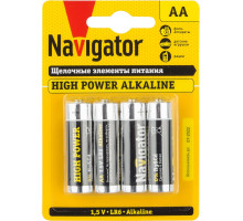 Щелочная батарейка Navigator NBT-NE-LR6-BP4 1.5В AA (94753) 4 шт./уп.