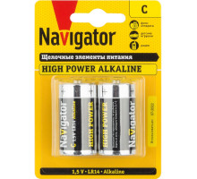 Щелочная батарейка Navigator NBT-NE-LR14-BP2 1.5В C (94754) 2 шт./уп.