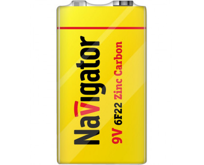 Солевая батарейка Navigator NBT-NS-6F22-SH1 9В 9V (94762) 1 шт./уп.