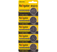 Литиевая батарейка Navigator NBT-CR2450-BP5 3В 2450 (94766) 5 шт./уп.