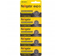 Литиевая батарейка Navigator NBT-CR1620-BP5 3В 1620 (94780) 5 шт./уп.
