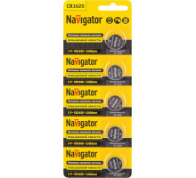 Литиевая батарейка Navigator NBT-CR1620-BP5 3В 1620 (94780) 5 шт./уп.