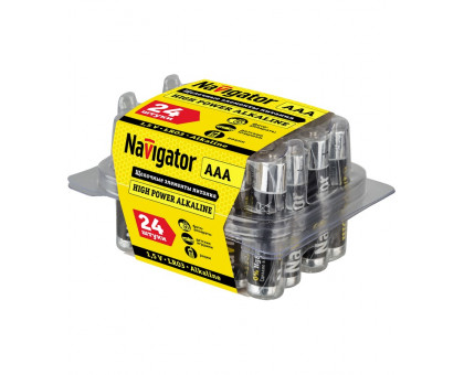 Щелочная батарейка Navigator NBT-NE-LR03-BOX24 1.5В ААА (94787) 24 шт./уп.