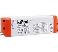 Блок питания (драйвер) Navigator 12В ND-P75S-IP20-12V 75Вт IP20 (94680) пластиковый