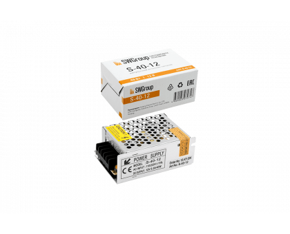 Блок питания (драйвер) SWG 12В S-40-12 3,33A 40Вт IP20 (000126)