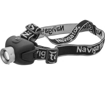 Налобный светодиодный (LED) фонарь Navigator NPT-H06-3AAA на батарейках 3AAА (94913) 3 режима работы