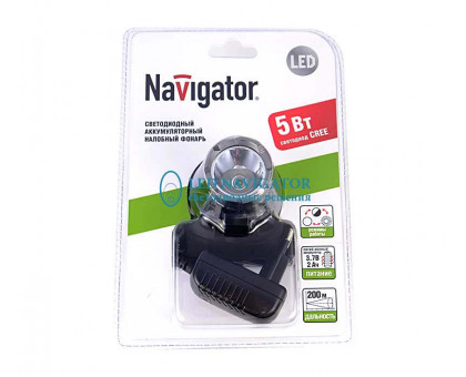 Налобный светодиодный (LED) фонарь Navigator NPT-H08-ACCU IPX4 с аккумулятором 2000мАч (94973) 3 режима работы