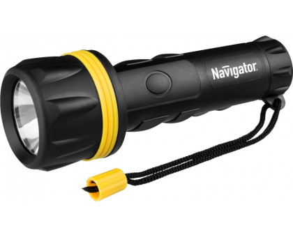 Пластиковый ручной светодиодный (LED) фонарь Navigator NPT-R07-2D с резиновый покрытием, на батарейках D (R20, LR20, 373, Mono) (71588) 1 режим работы