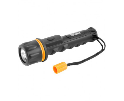 Пластиковый ручной светодиодный (LED) фонарь Navigator NPT-R06-2AA с резиновый покрытием, на батарейках 2AA (71584) 1 режим работы