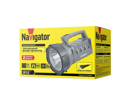 Светодиодный (LED) фонарь-прожектор Navigator NPT-SP14-ACCU IP33 с аккумулятором 3000мАч (71596) 2 режима работы