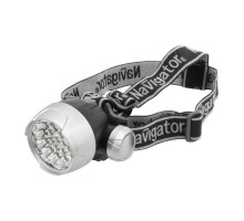 Налобный светодиодный (LED) фонарь Navigator NPT-H01-3AAA IPX4 на батарейках 3AAА (94946) 4 режима работы