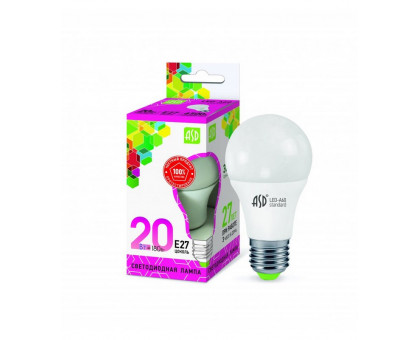 Лампа светодиодная LED-A60-standard 20Вт 230В Е27 6500К 1800Лм ASD (4690612014210)
