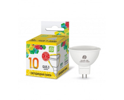 Лампа светодиодная LED-JCDR-standard 10Вт 230В GU5.3 3000К 900Лм ASD (4690612015811)