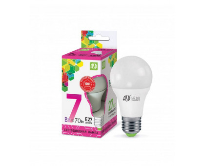 Лампа светодиодная LED-A60-standard 7Вт 230В Е27 6500К 630Лм ASD (4690612018997)