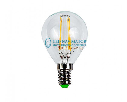 Светодиодная (LED) лампа Navigator NLL-F-G45-4-230-2.7K-E14 4Вт Е14 Шар (71309) Теплый белый свет