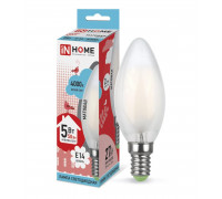 Лампа светодиодная LED-СВЕЧА-deco 5Вт 230В Е14 4000К 450Лм матовая IN HOME (4690612006765)