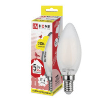 Лампа светодиодная LED-СВЕЧА-deco 5Вт 230В Е14 3000К 450Лм матовая IN HOME (4690612006826)
