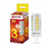 Лампа светодиодная LED-JC-VC 3Вт 12В G4 3000К 260Лм IN HOME