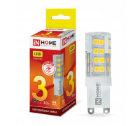 Лампа светодиодная LED-JCD-VC 3Вт 230В G9 3000К 260Лм IN HOME (4690612019857)