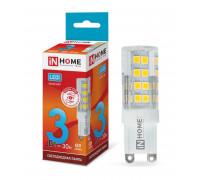 Лампа светодиодная LED-JCD-VC 3Вт 230В G9 4000К 260Лм IN HOME (4690612019864)