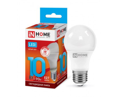 Лампа светодиодная LED-A60-VC 10Вт 230В Е27 4000К 900Лм IN HOME (4690612020211)