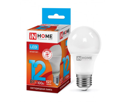 Лампа светодиодная LED-A60-VC 12Вт 230В Е27 4000К 1080Лм IN HOME (4690612020242)