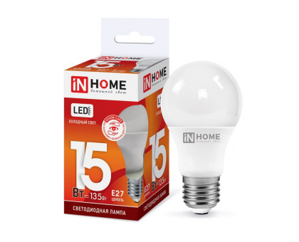 Лампа светодиодная LED-A60-VC 15Вт 230В Е27 6500К 1350Лм IN HOME (4690612020280)