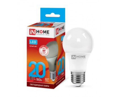 Лампа светодиодная LED-A60-VC 20Вт 230В Е27 4000К 1800Лм IN HOME (4690612020303)