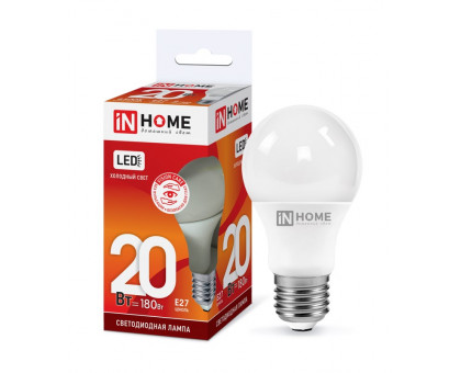 Лампа светодиодная LED-A60-VC 20Вт 230В Е27 6500К 1800Лм IN HOME (4690612020310)
