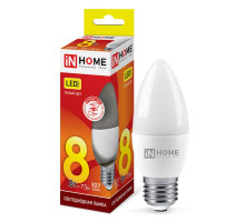 Лампа светодиодная LED-СВЕЧА-VC 8Вт 230В Е27 3000К 720Лм IN HOME (4690612020440)