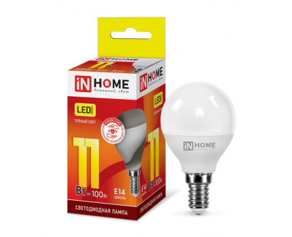 Лампа светодиодная LED-ШАР-VC 11Вт 230В Е14 3000К 990Лм IN HOME (4690612020587)