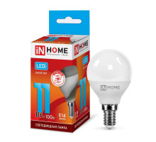 Лампа светодиодная LED-ШАР-VC 11Вт 230В Е14 4000К 990Лм IN HOME (4690612020594)