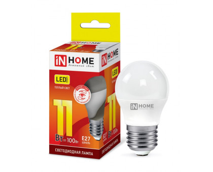 Лампа светодиодная LED-ШАР-VC 11Вт 230В Е27 3000К 990Лм IN HOME (4690612020600)