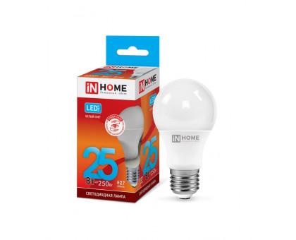 Лампа светодиодная LED-A65-VC 25Вт 230В Е27 4000К 2250Лм IN HOME (4690612024080)