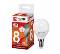 Лампа светодиодная LED-ШАР-VC 8Вт 230В Е14 6500К 720Лм IN HOME (4690612024882)